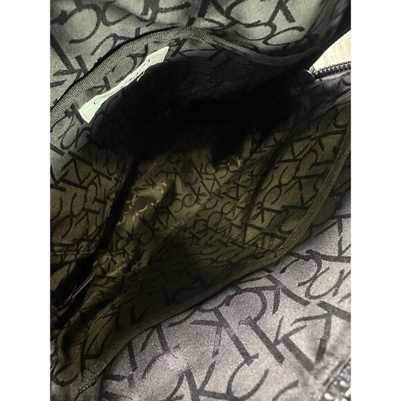 Calvin Klein Backpack Faux Leather Black Zipper Luxury Bag Excellent 13" Tall - Picture 6 of 11